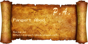 Pangert Abod névjegykártya